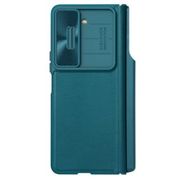 [PO ZWROCIE] Skórzane etui z klapką i osłoną aparatu do Samsung Galaxy Z Fold 5 Nillkin Qin Leather Pro - zielone